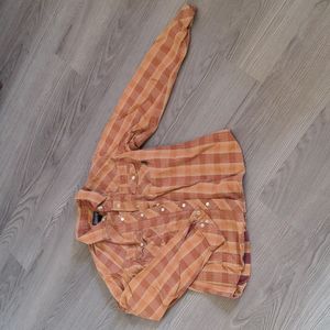 Patagonia organic cotton western plaid shirt pearl snap